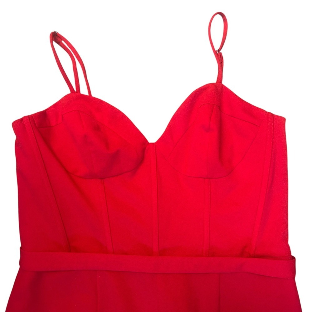 Red Wide-Leg Bustier Jumpsuit - Picture 3 of 5